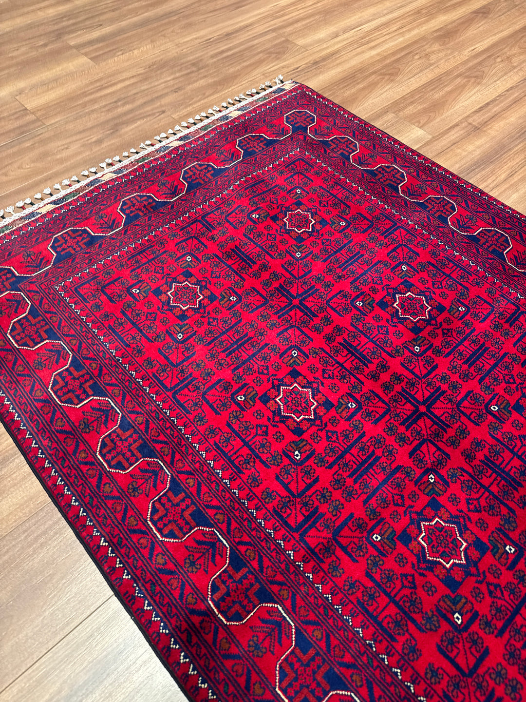 Afgan Halısı Hamyap Orijinal El Dokuması Kök Boya Yün 121x190 2.30 Metrekare - 3x5 ft