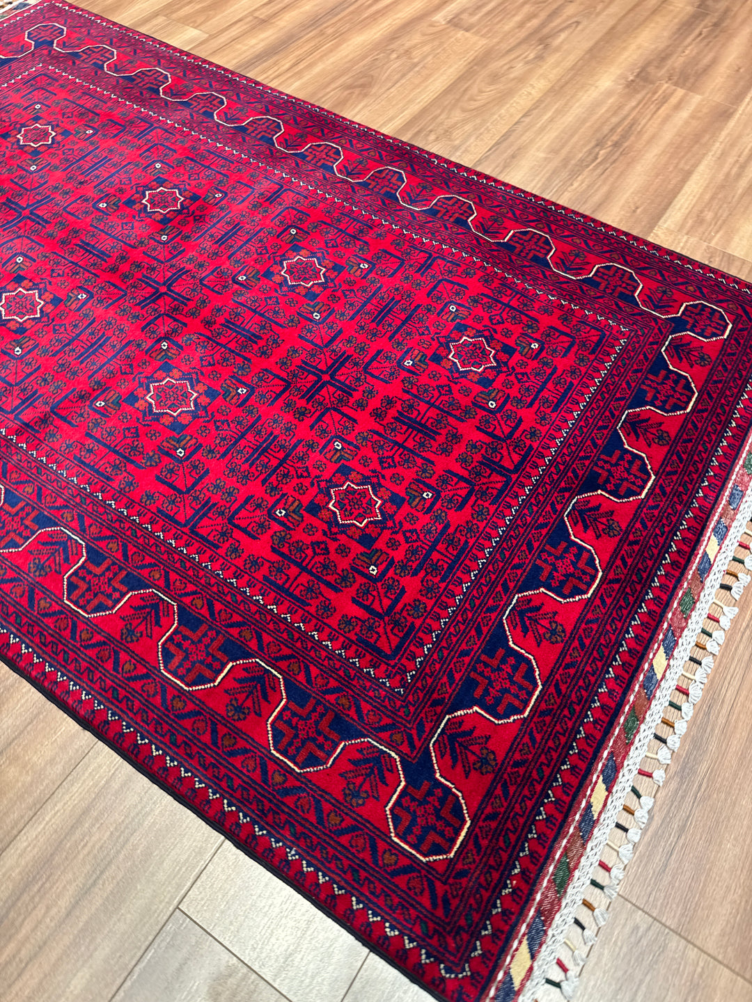 Afgan Halısı Hamyap Orijinal El Dokuması Kök Boya Yün 121x190 2.30 Metrekare - 3x5 ft