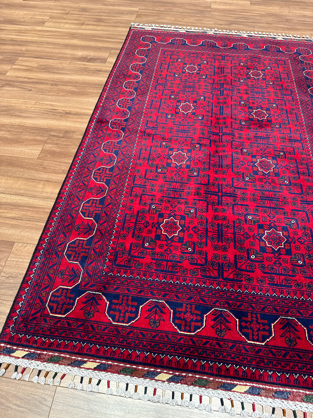 Afgan Halısı Hamyap Orijinal El Dokuması Kök Boya Yün 121x190 2.30 Metrekare - 3x5 ft