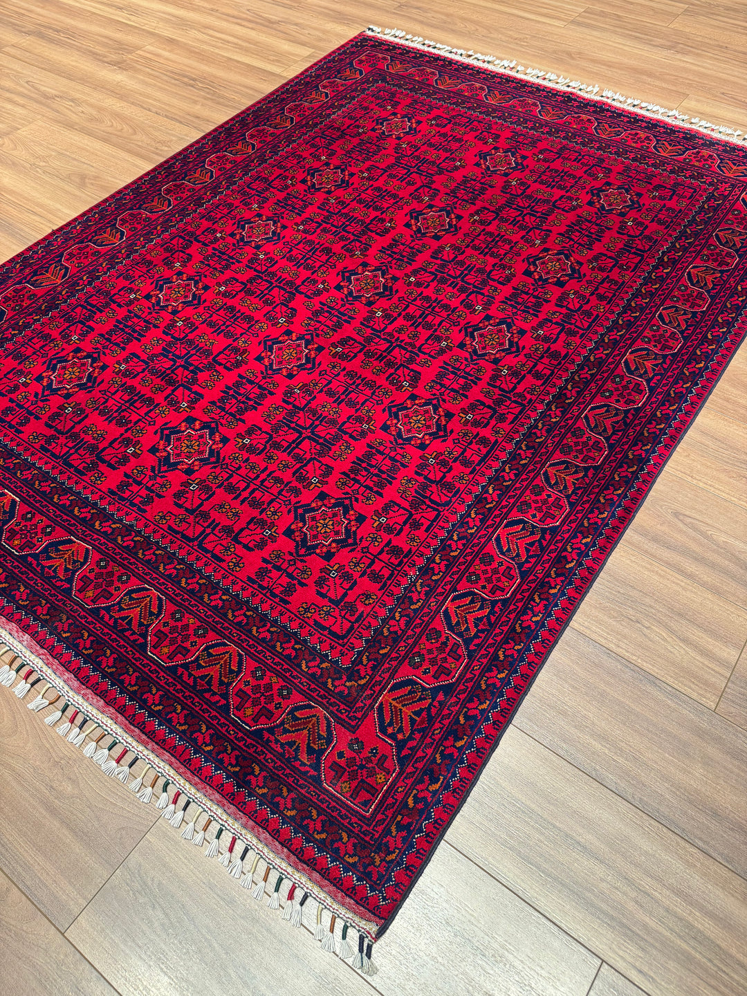 Afgan Halısı Hamyap Orijinal El Dokuması Kök Boya Yün 153x206 3.15 Metrekare - 5x6 ft