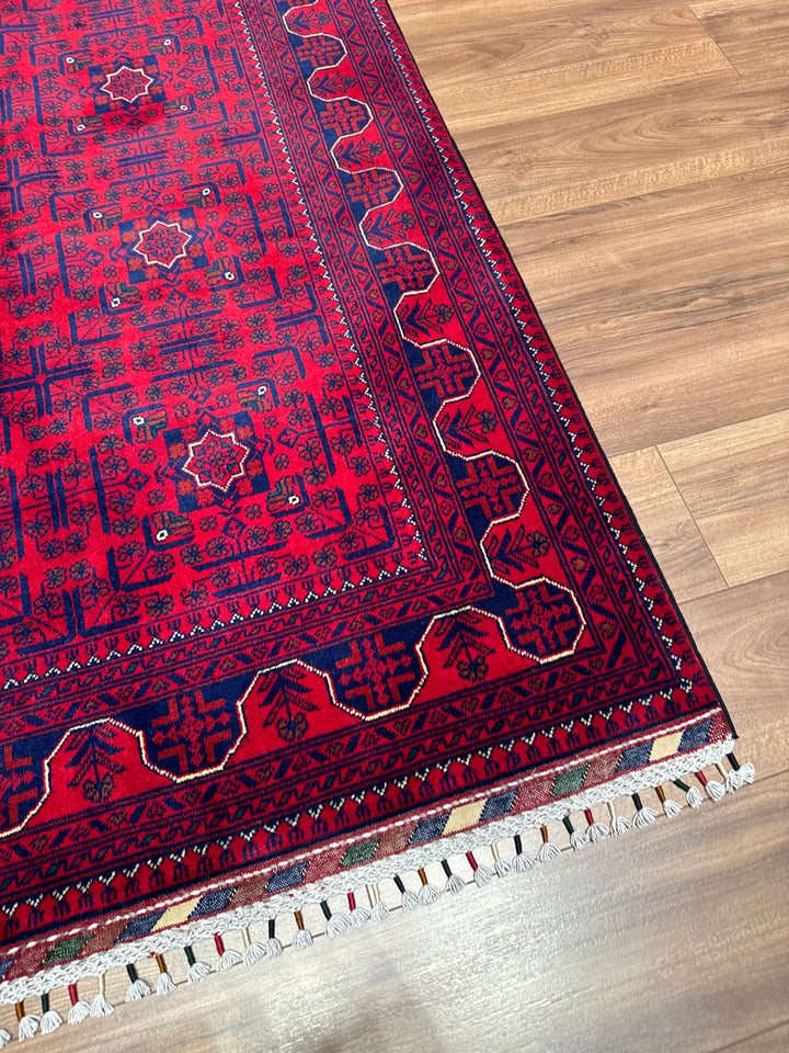 Afgan Halısı Hamyap Orijinal El Dokuması Kök Boya Yün 121x190 2.30 Metrekare - 3x5 ft