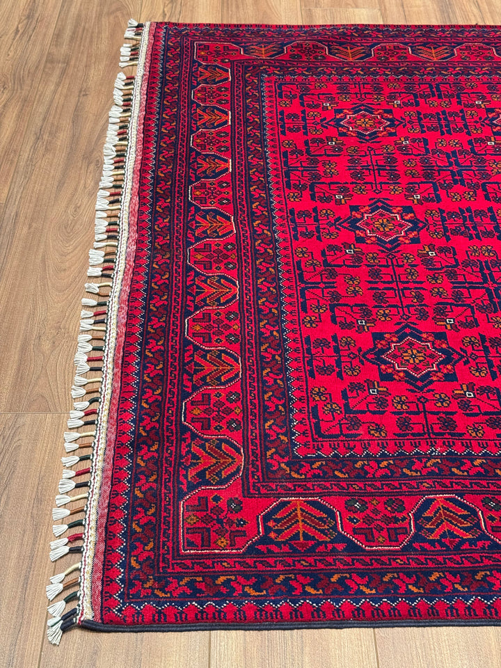 Afgan Halısı Hamyap Orijinal El Dokuması Kök Boya Yün 153x206 3.15 Metrekare - 5x6 ft