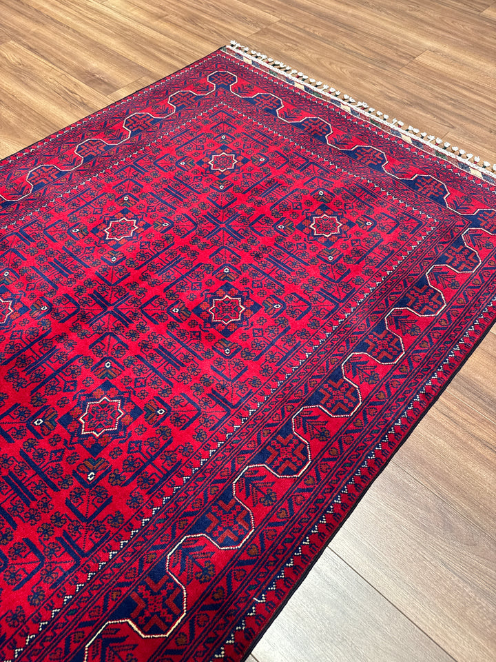 Afgan Halısı Hamyap Orijinal El Dokuması Kök Boya Yün 121x190 2.30 Metrekare - 3x5 ft
