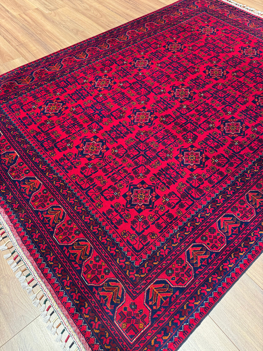 Afgan Halısı Hamyap Orijinal El Dokuması Kök Boya Yün 153x206 3.15 Metrekare - 5x6 ft