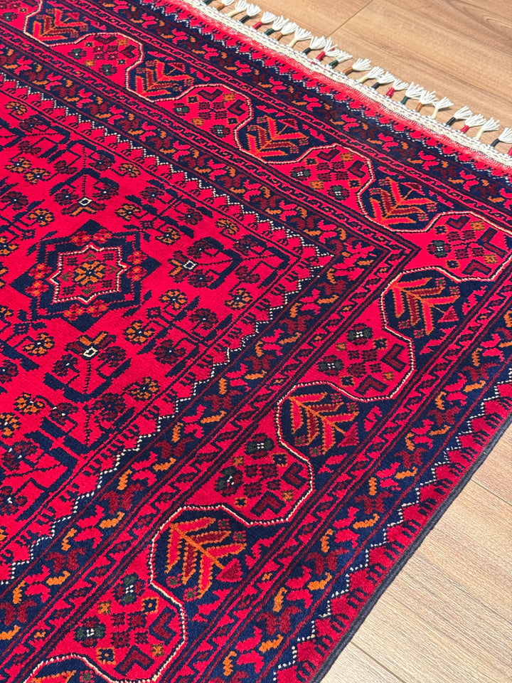 Afgan Halısı Hamyap Orijinal El Dokuması Kök Boya Yün 153x206 3.15 Metrekare - 5x6 ft