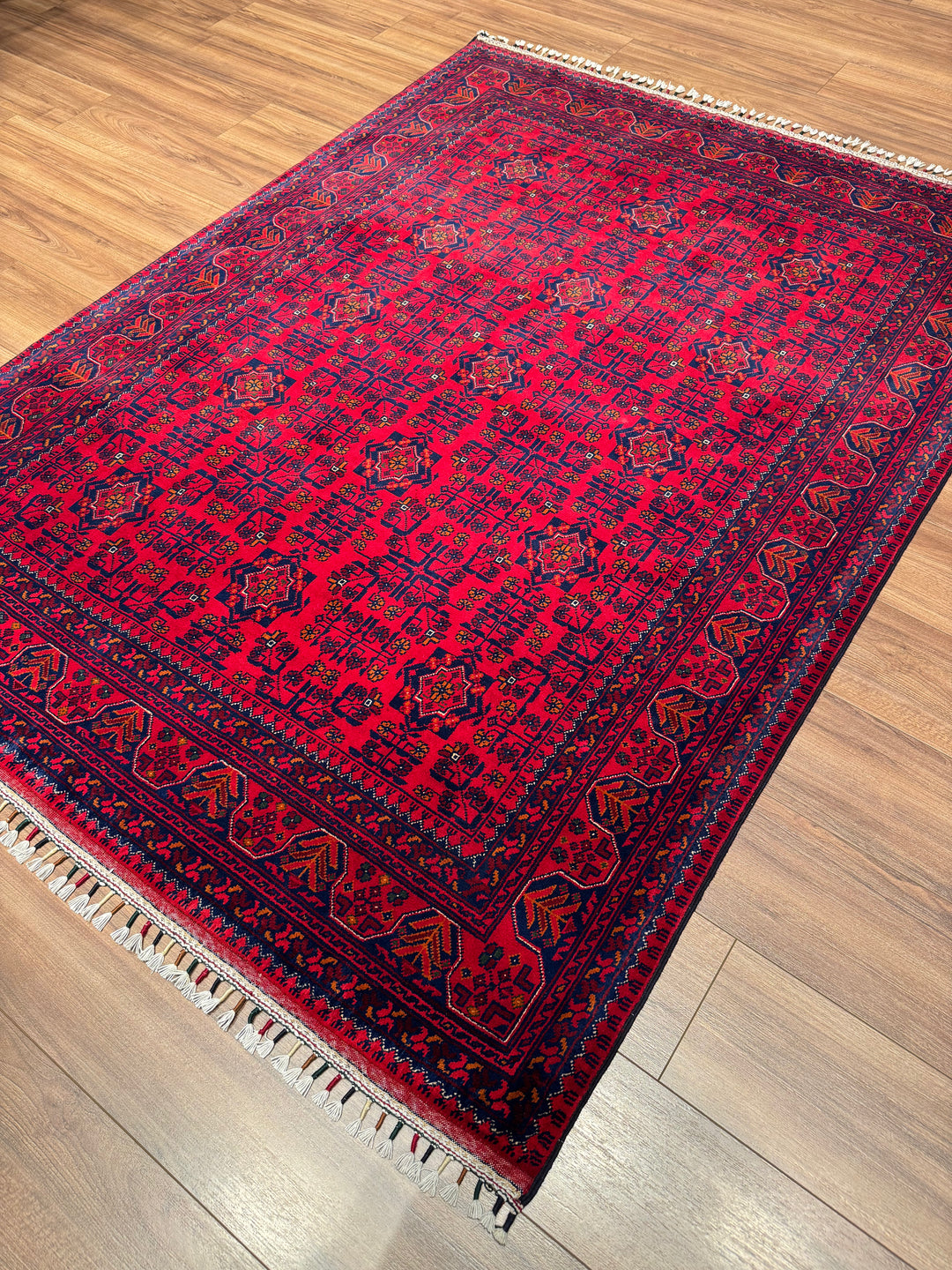 Afgan Halısı Hamyap Orijinal El Dokuması Kök Boya Yün 153x206 3.15 Metrekare - 5x6 ft