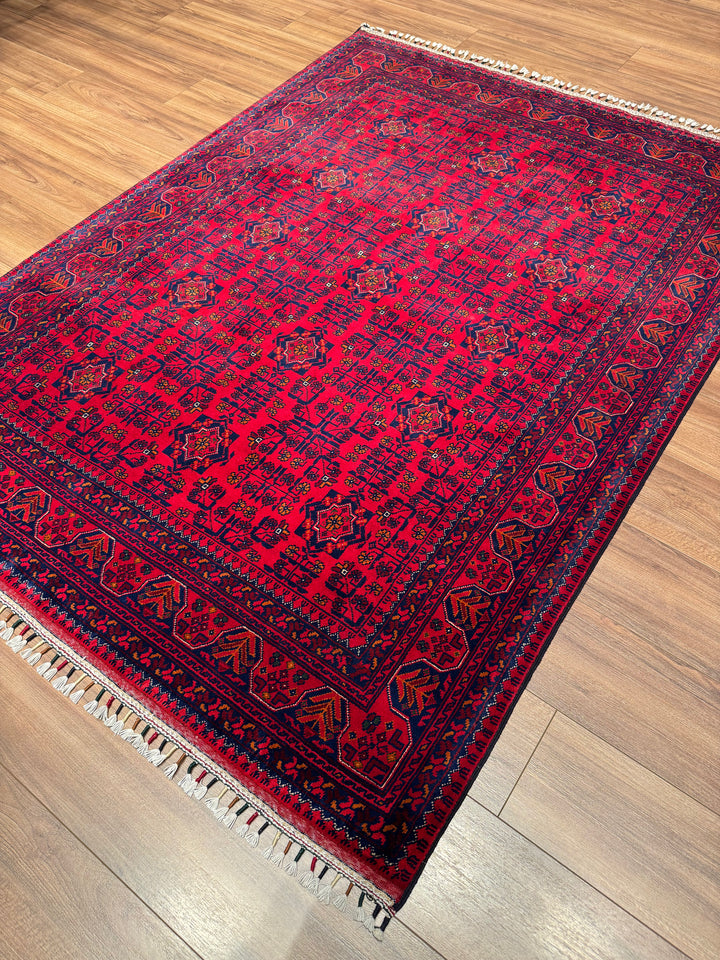 Afgan Halısı Hamyap Orijinal El Dokuması Kök Boya Yün 153x206 3.15 Metrekare - 5x6 ft