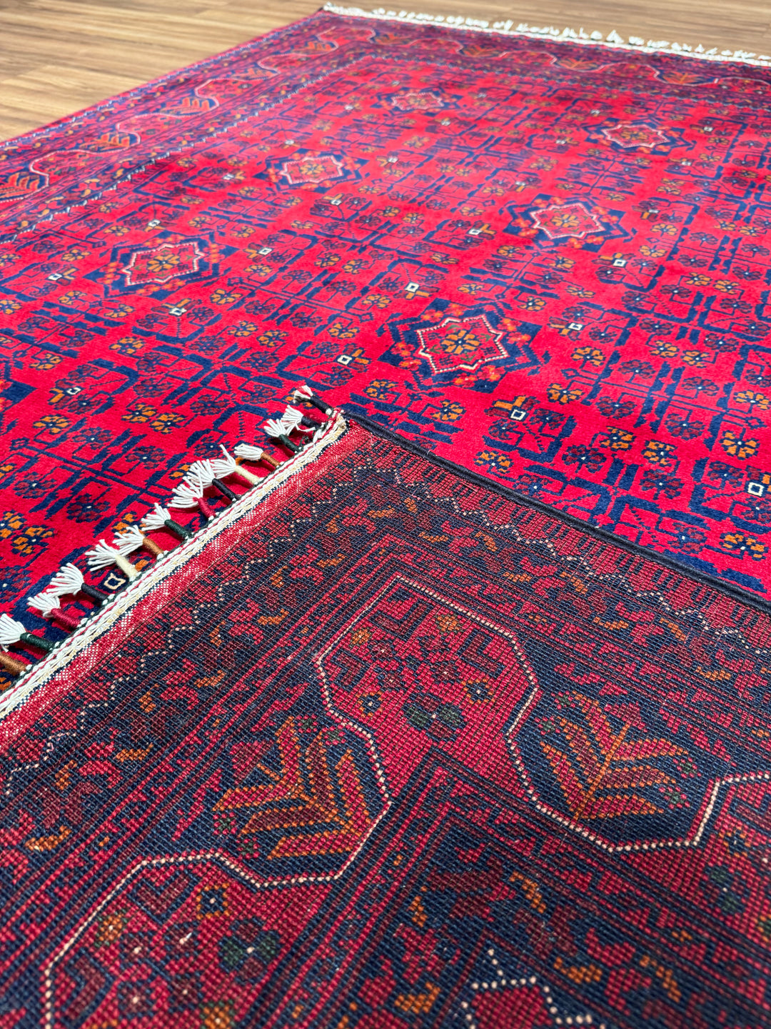 Afgan Halısı Hamyap Orijinal El Dokuması Kök Boya Yün 153x206 3.15 Metrekare - 5x6 ft