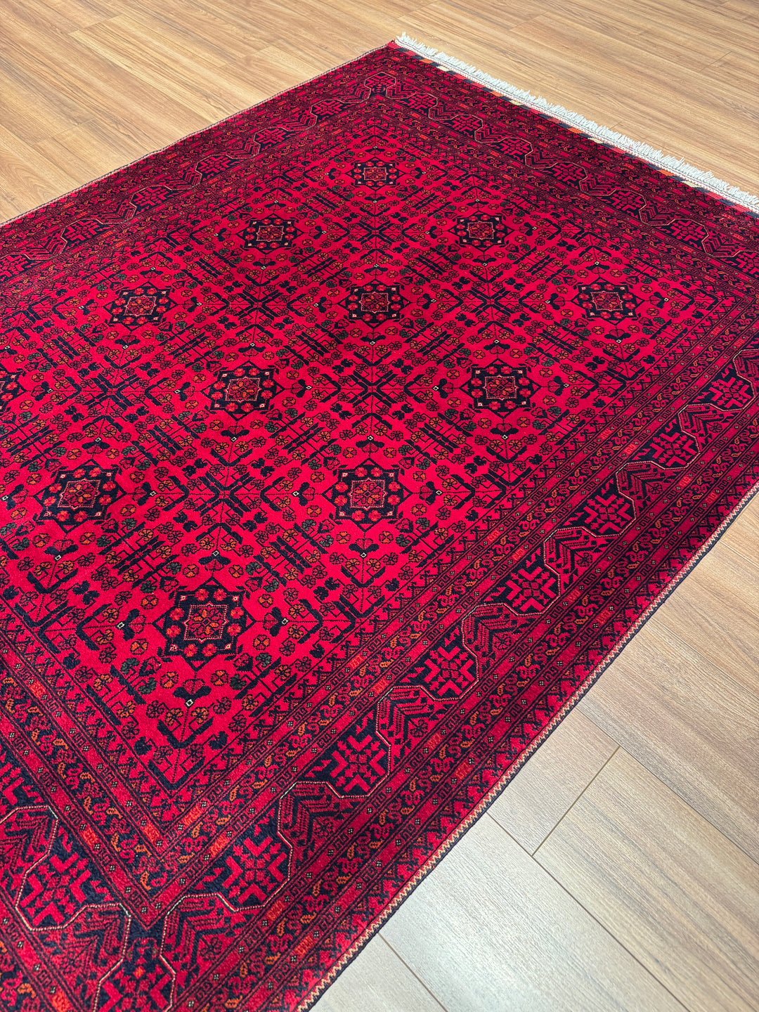 Afgan Halısı Bilcik Orijinal El Dokuması Kök Boya Yün 152x199 3.02 Metrekare - 5x7 ft