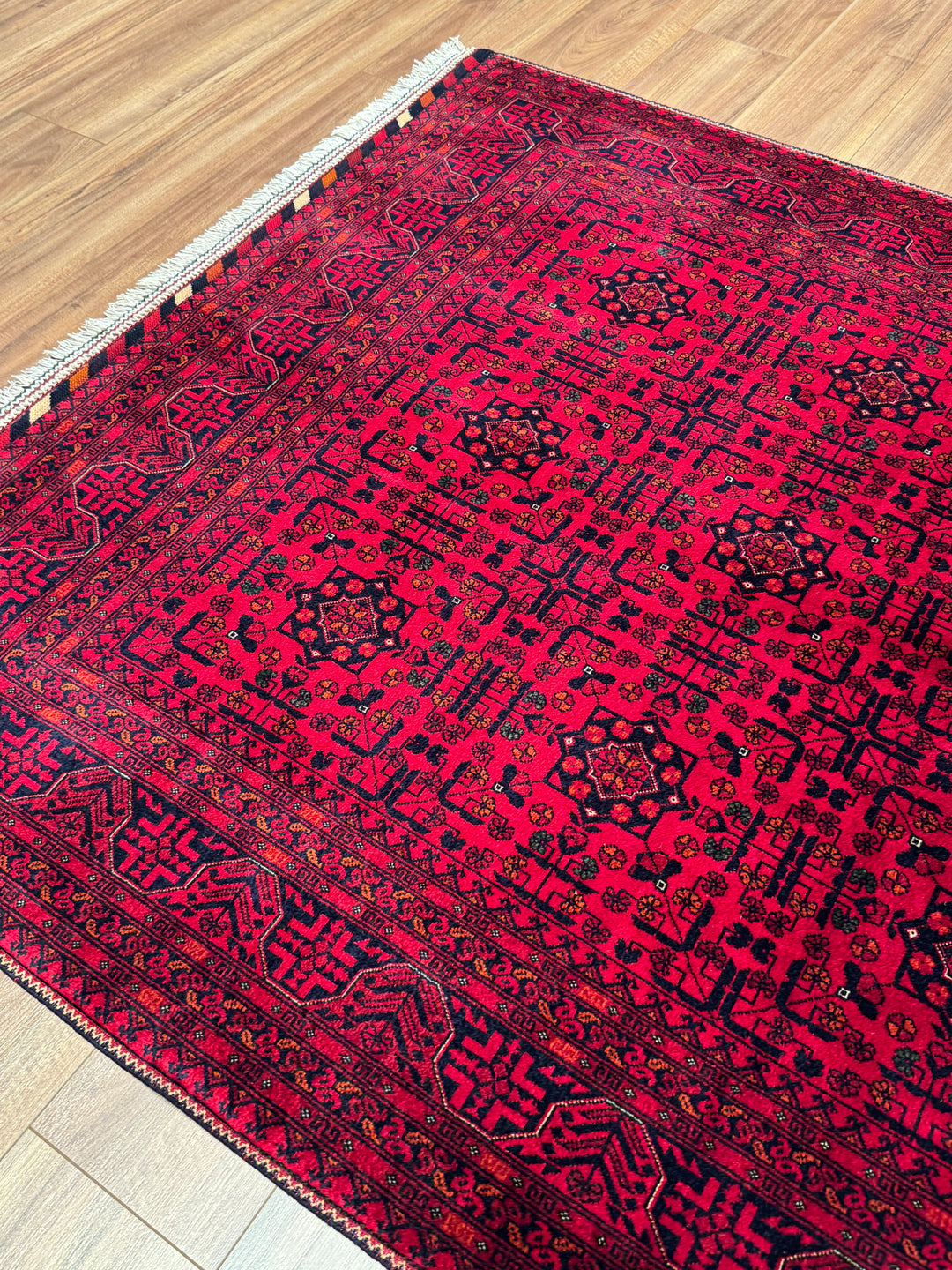 Afgan Halısı Bilcik Orijinal El Dokuması Kök Boya Yün 152x199 3.02 Metrekare - 5x7 ft