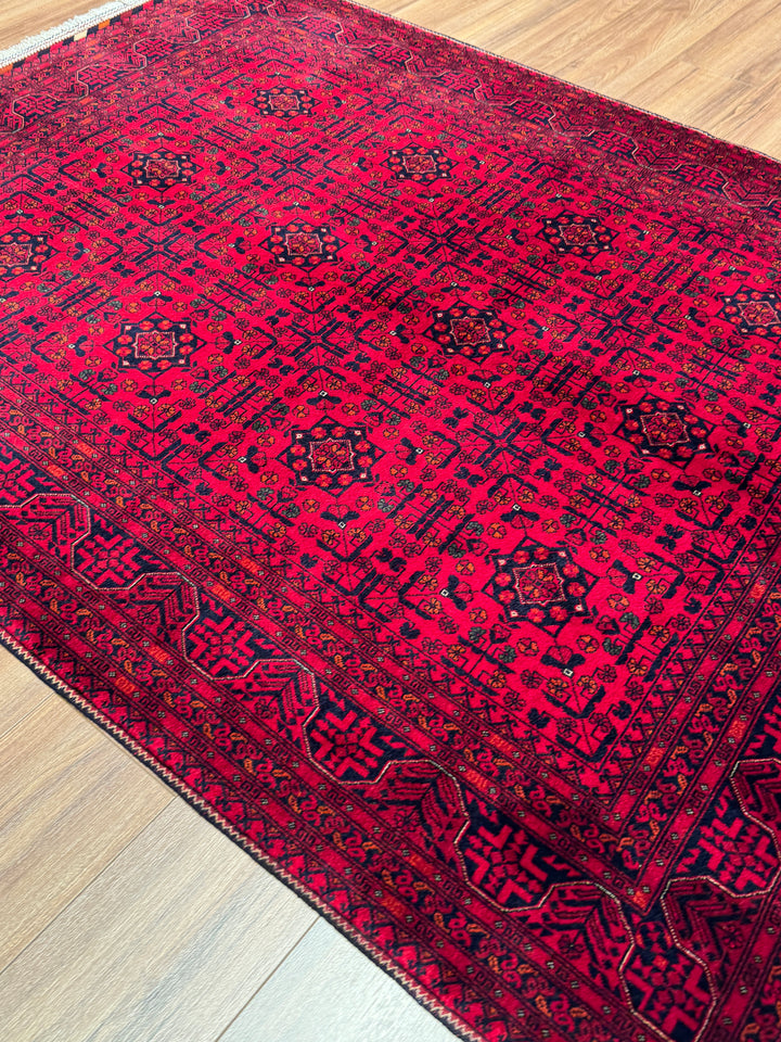 Afgan Halısı Bilcik Orijinal El Dokuması Kök Boya Yün 152x199 3.02 Metrekare - 5x7 ft