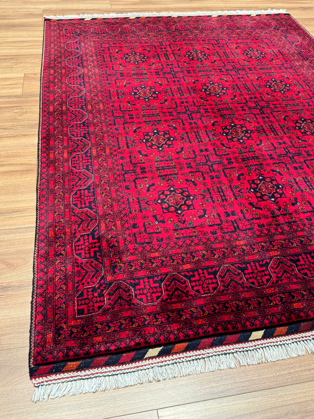 Afgan Halısı Bilcik Orijinal El Dokuması Kök Boya Yün 152x199 3.02 Metrekare - 5x7 ft