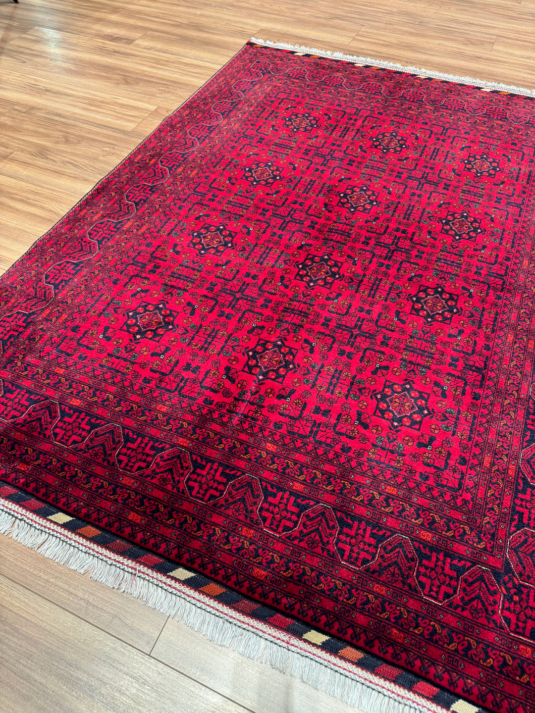 Afgan Halısı Bilcik Orijinal El Dokuması Kök Boya Yün 152x199 3.02 Metrekare - 5x7 ft