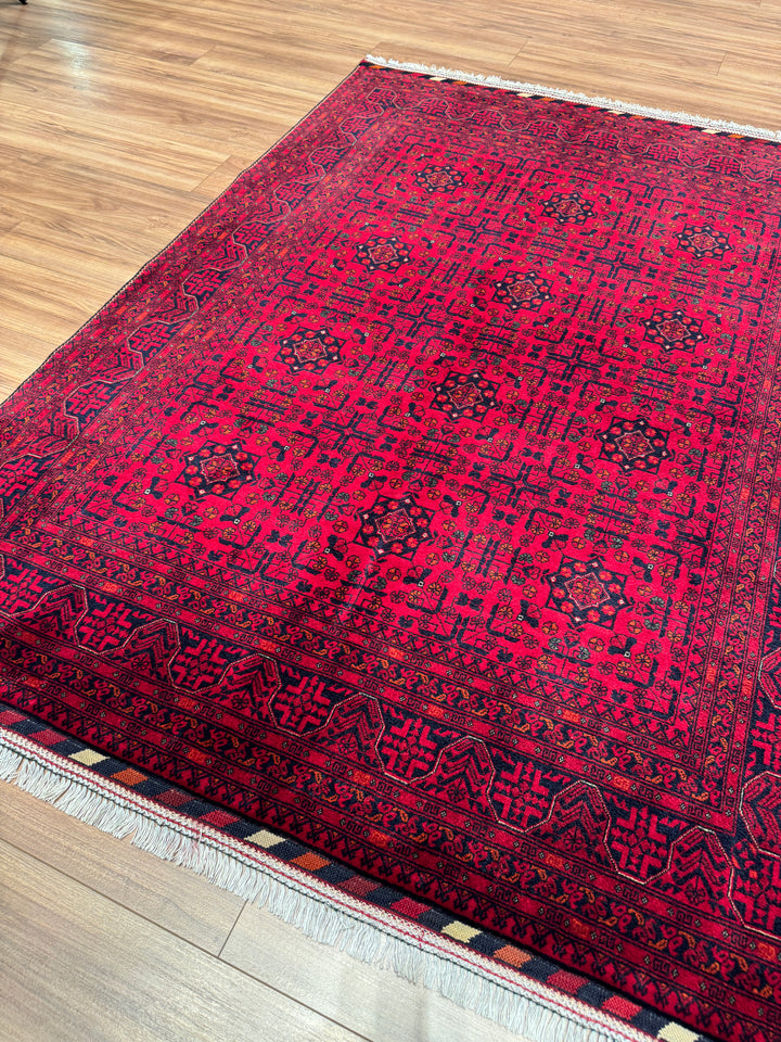 Afgan Halısı Bilcik Orijinal El Dokuması Kök Boya Yün 152x199 3.02 Metrekare - 5x7 ft