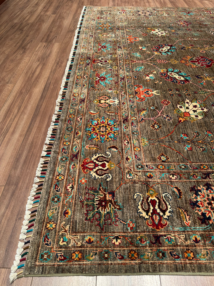 Sultani One Thousand and One Nights Original Handwoven Earth Dye Wool Rug 270x367 cm (9.91 square meters) - 9x12 ft 