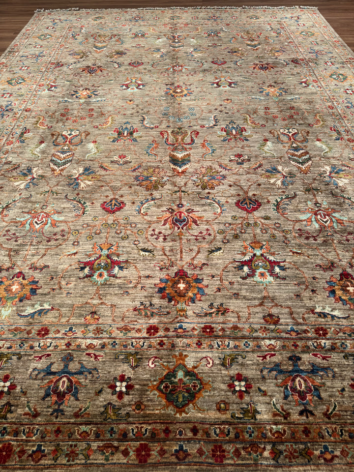 Sultani One Thousand and One Nights Original Handwoven Earth Dye Wool Rug 273x373 cm (10.18 square meters) - 9x12 ft 