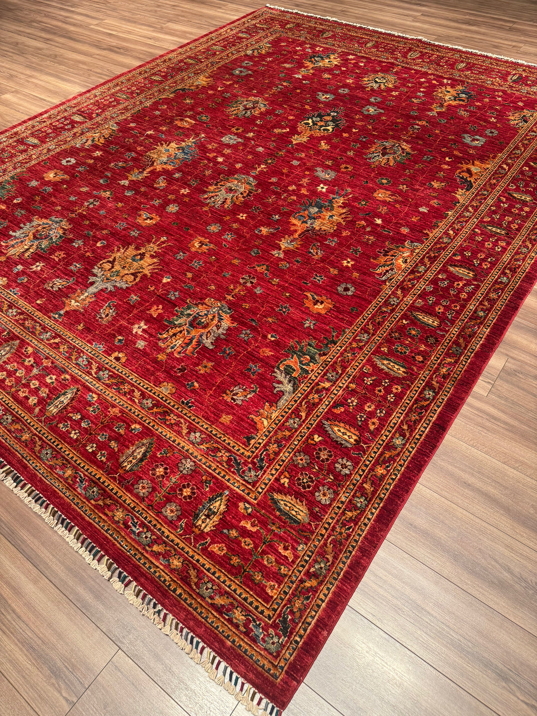 Sultani One Thousand and One Nights Original Handwoven Red Root Dye Wool Rug 273x356 cm (9.72 square meters) - 9x12 ft 