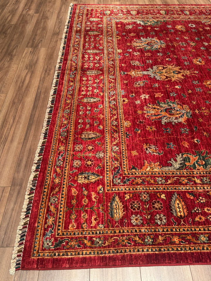 Sultani One Thousand and One Nights Original Handwoven Red Root Dye Wool Rug 273x356 cm (9.72 square meters) - 9x12 ft 