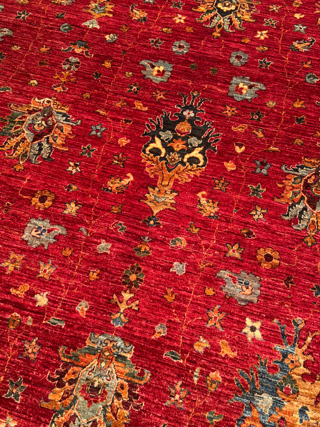 Sultani One Thousand and One Nights Original Handwoven Red Root Dye Wool Rug 273x356 cm (9.72 square meters) - 9x12 ft 