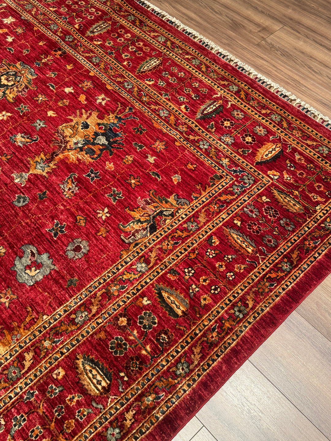 Sultani One Thousand and One Nights Original Handwoven Red Root Dye Wool Rug 273x356 cm (9.72 square meters) - 9x12 ft 