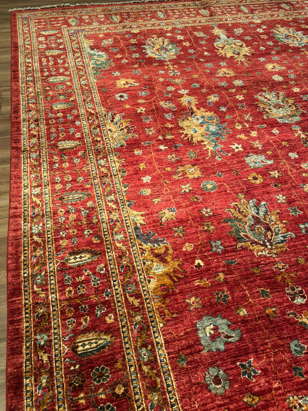 Sultani One Thousand and One Nights Original Handwoven Red Root Dye Wool Rug 273x356 cm (9.72 square meters) - 9x12 ft 