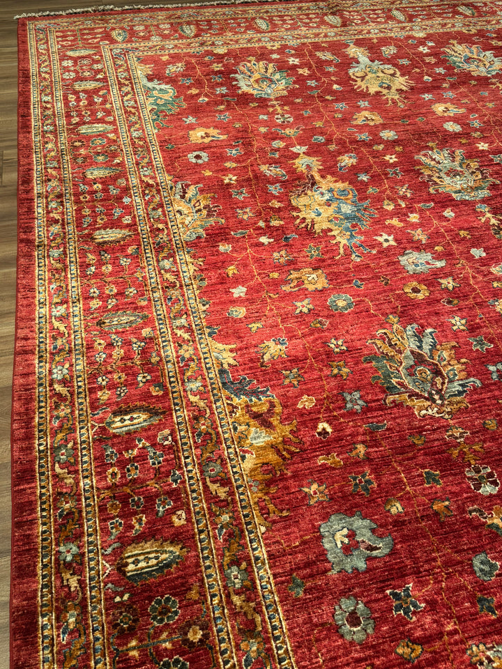 Sultani One Thousand and One Nights Original Handwoven Red Root Dye Wool Rug 273x356 cm (9.72 square meters) - 9x12 ft 