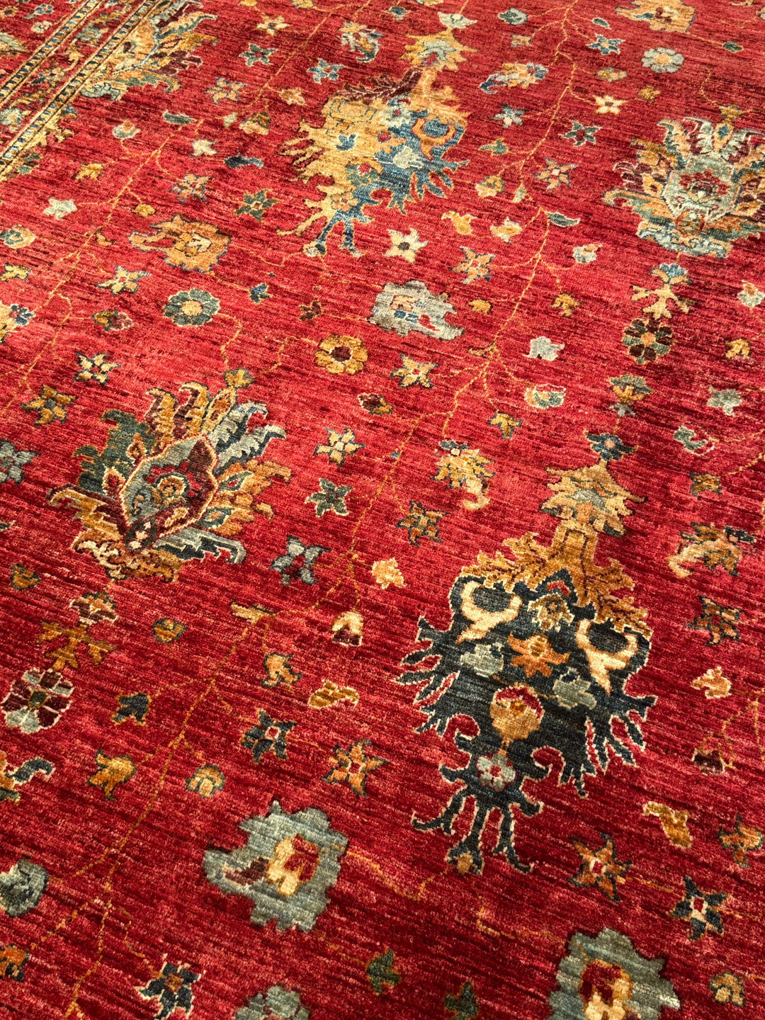 Sultani One Thousand and One Nights Original Handwoven Red Root Dye Wool Rug 273x356 cm (9.72 square meters) - 9x12 ft 