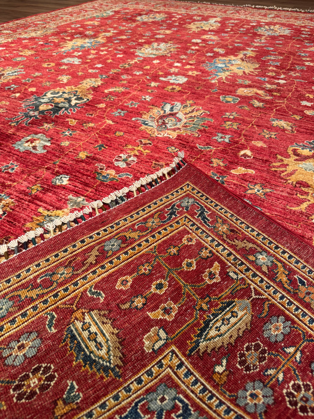 Sultani One Thousand and One Nights Original Handwoven Red Root Dye Wool Rug 273x356 cm (9.72 square meters) - 9x12 ft 