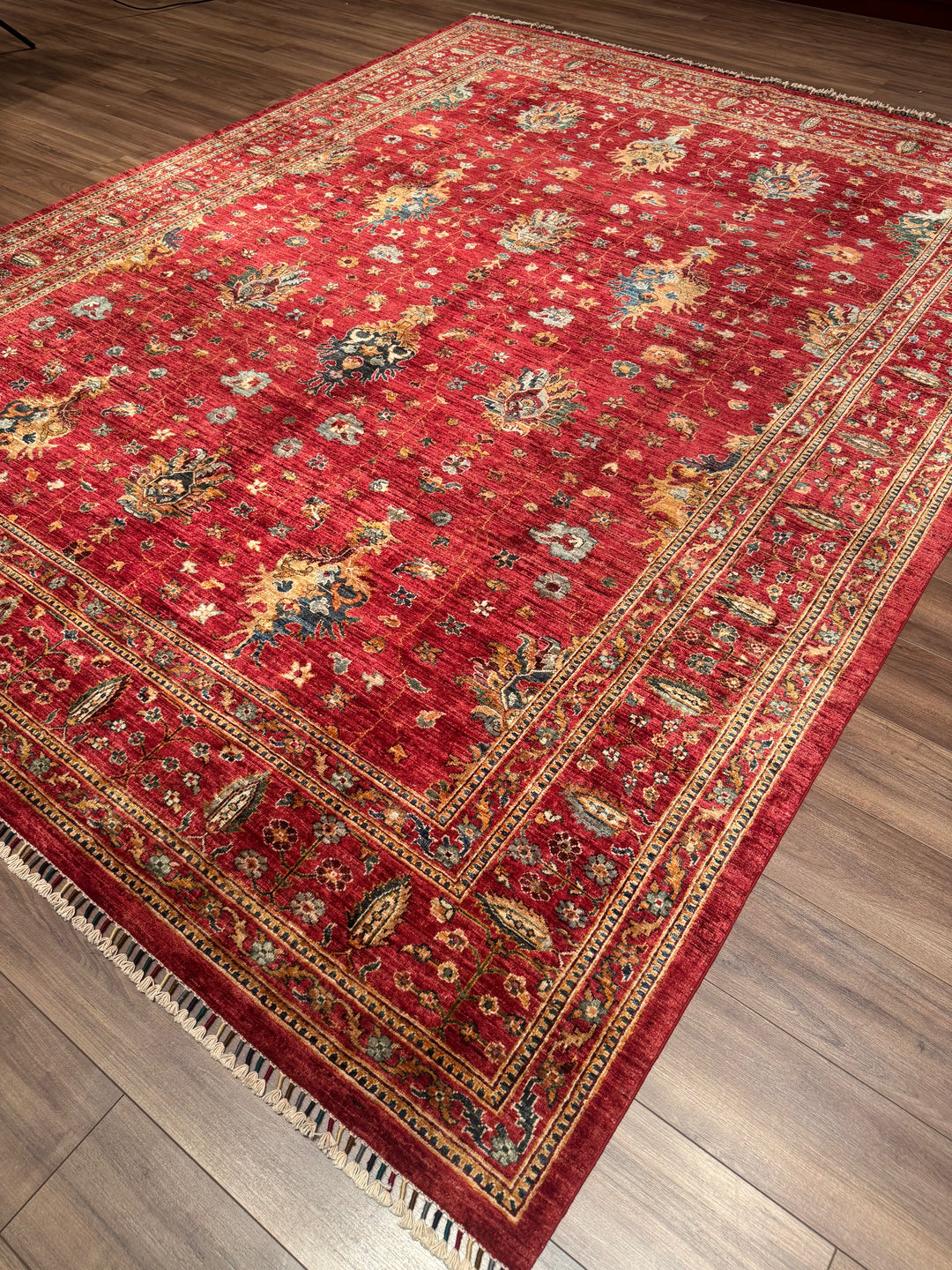 Sultani One Thousand and One Nights Original Handwoven Red Root Dye Wool Rug 273x356 cm (9.72 square meters) - 9x12 ft 