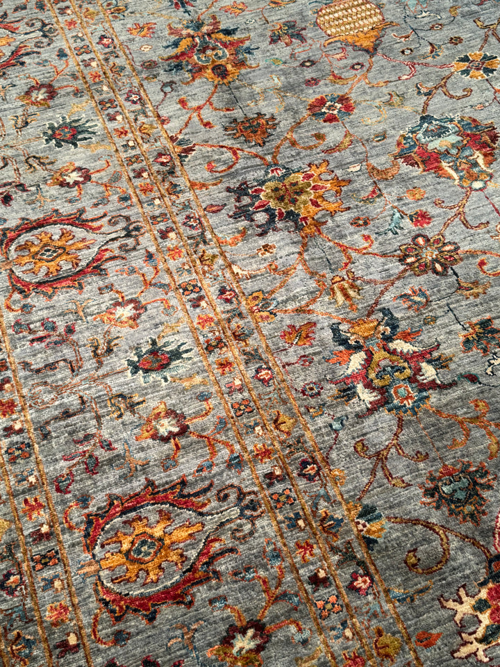 Sultani One Thousand and One Nights Original Handwoven Grey Root Dye Wool Rug 270x359 cm (9.69 square meters) - 9x12 ft 