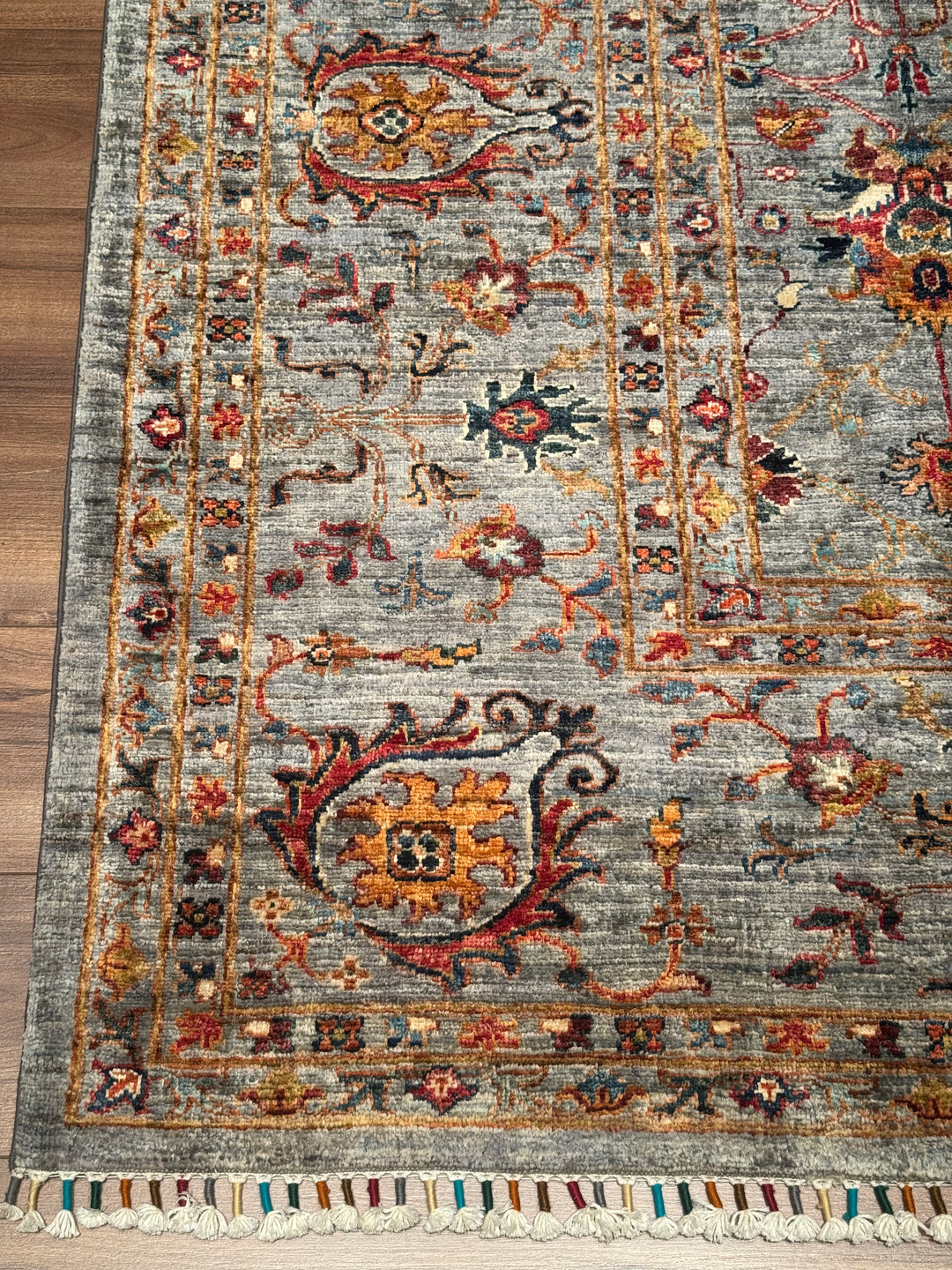 Sultani One Thousand and One Nights Original Handwoven Grey Root Dye Wool Rug 270x359 cm (9.69 square meters) - 9x12 ft 