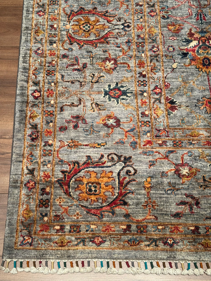 Sultani One Thousand and One Nights Original Handwoven Grey Root Dye Wool Rug 270x359 cm (9.69 square meters) - 9x12 ft 