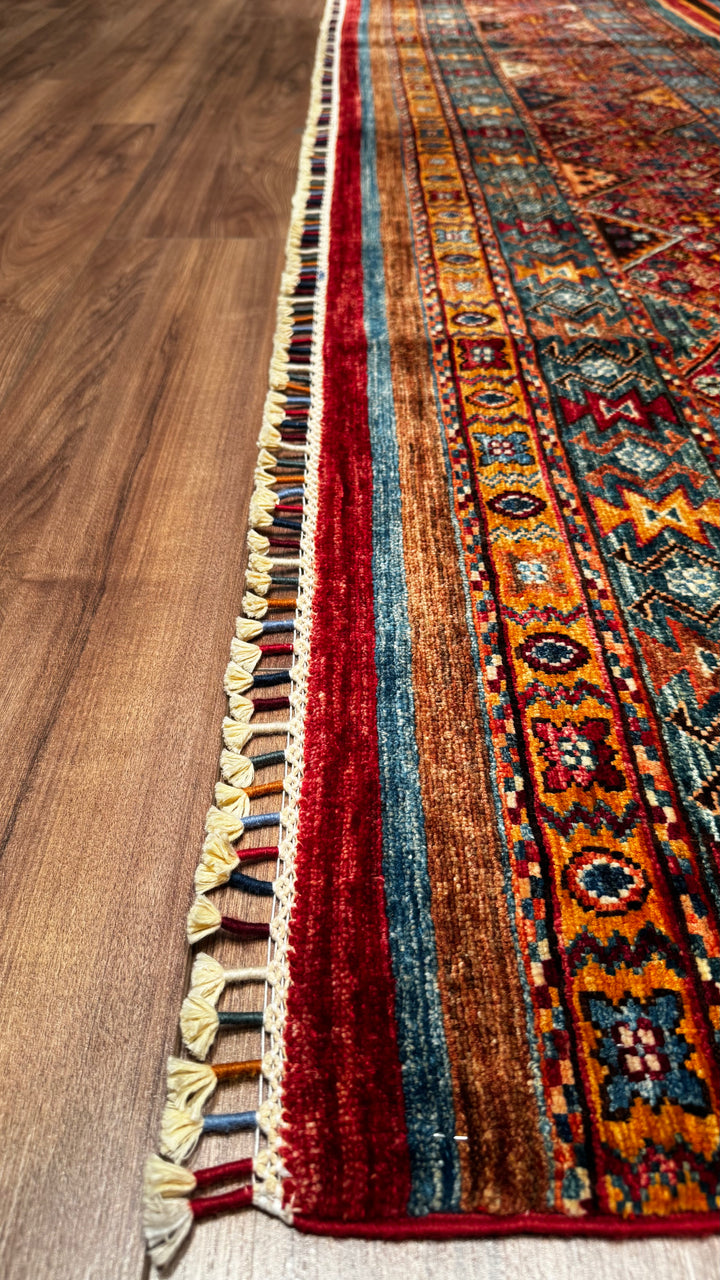 Khorjin Original Hand Woven Multi Root Dyed Wool Carpet 254x296 7.52 Square Meters - 7x10 ft 