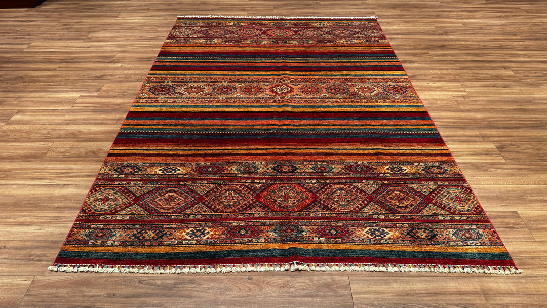 Khorjin Original Hand Woven Multi Root Dyed Wool Carpet 208x302 6.28 Square Meters - 7x10 ft 