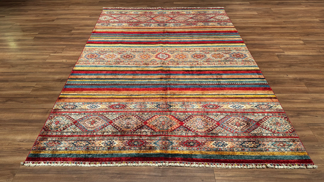 Khorjin Original Hand Woven Multi Root Dyed Wool Carpet 208x302 6.28 Square Meters - 7x10 ft 