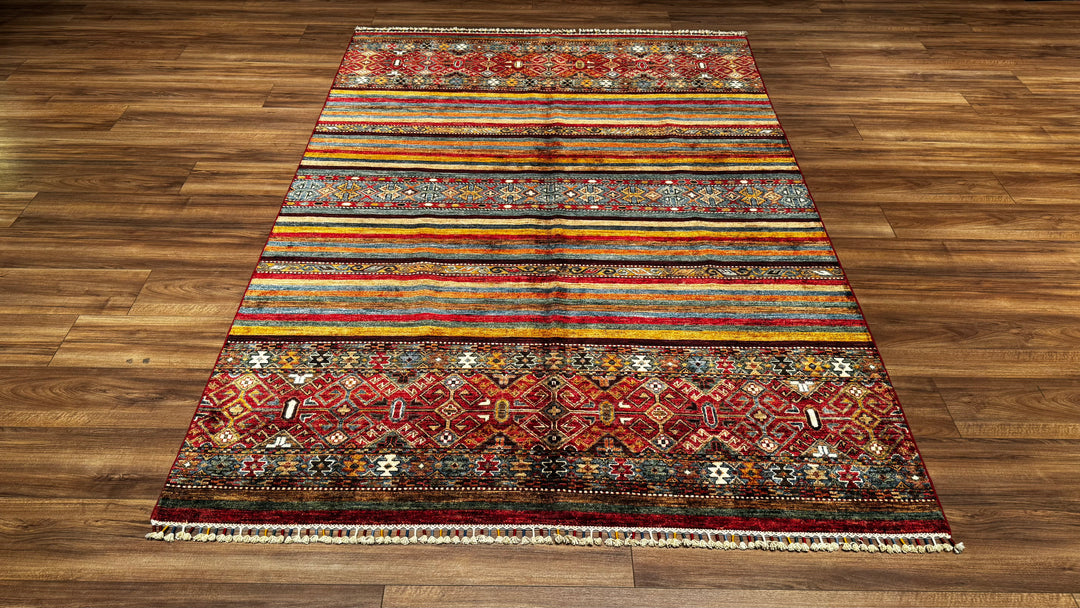 Khorjin Original Hand Woven Multi Root Dyed Wool Carpet 174x249 4.33 Square Meters - 6x9 ft 