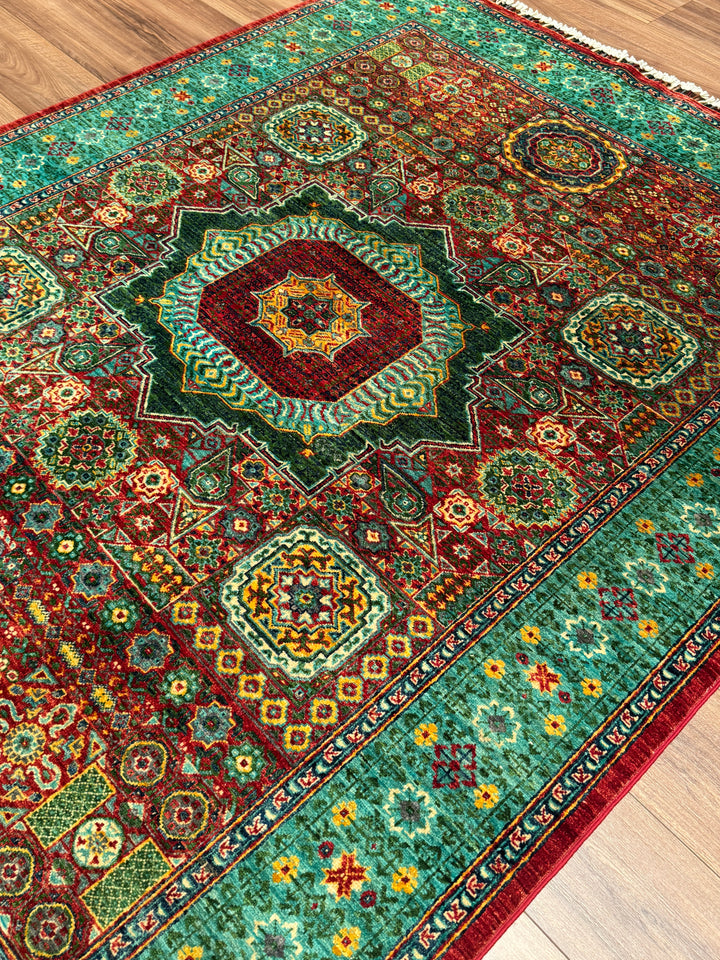 Memlük Orijinal El Dokuması Multi Kök Boya Yün Halı 172x223 3.84 Metrekare - 5x8 ft