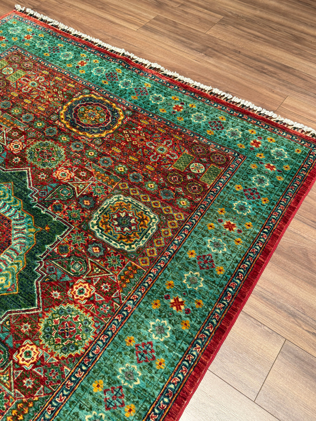 Memlük Orijinal El Dokuması Multi Kök Boya Yün Halı 172x223 3.84 Metrekare - 5x8 ft