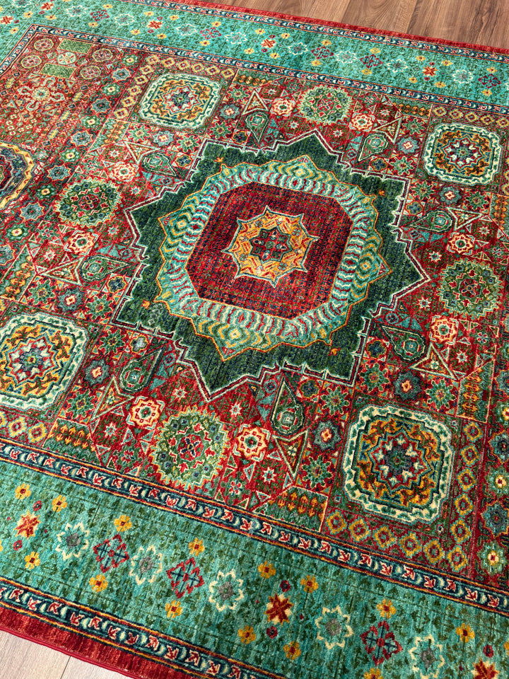 Memlük Orijinal El Dokuması Multi Kök Boya Yün Halı 172x223 3.84 Metrekare - 5x8 ft