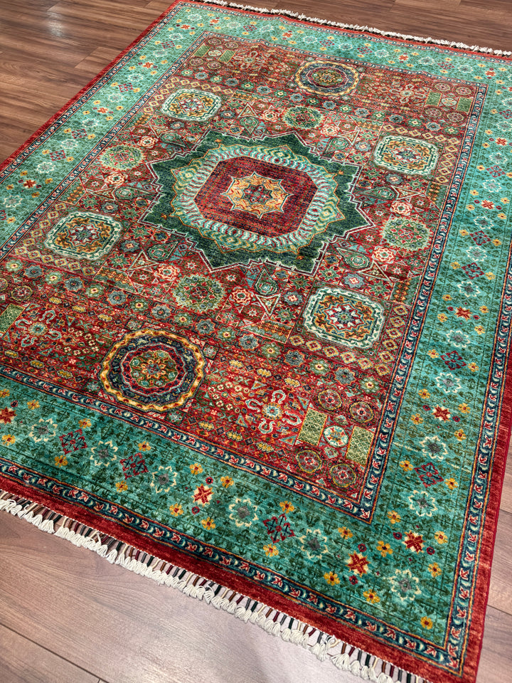 Memlük Orijinal El Dokuması Multi Kök Boya Yün Halı 172x223 3.84 Metrekare - 5x8 ft