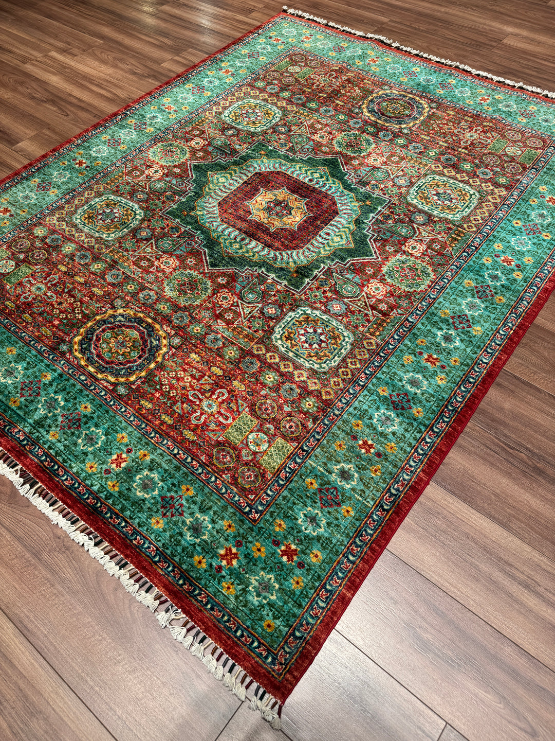 Memlük Orijinal El Dokuması Multi Kök Boya Yün Halı 172x223 3.84 Metrekare - 5x8 ft