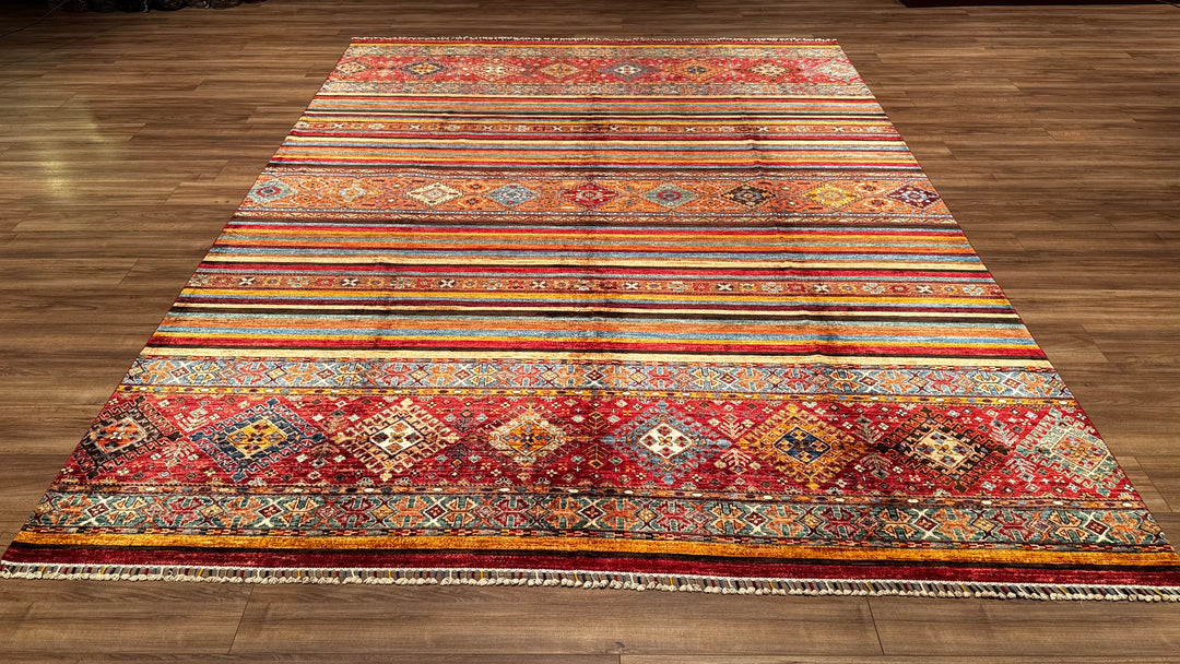 Khorjin Original Hand Woven Multi Root Dyed Wool Carpet 276x360 9.94 Square Meters - 9x12 ft 