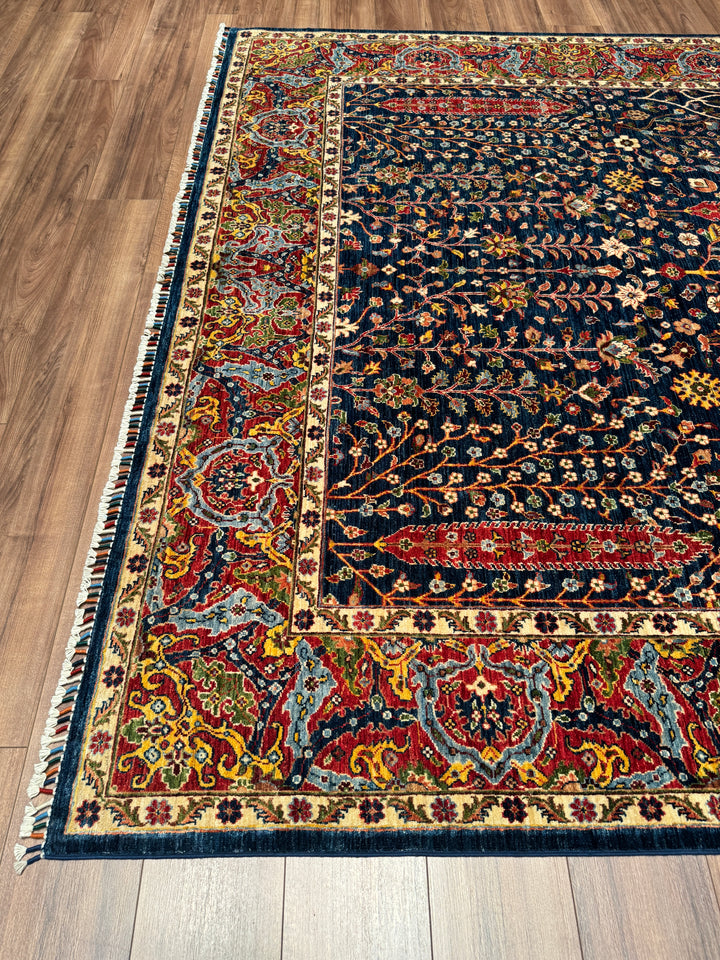 Haris Hayat Ağacı Orijinal El Dokuması Multi Kök Boya Yün Halı 249x314 7.82 Metrekare - 8x10 ft