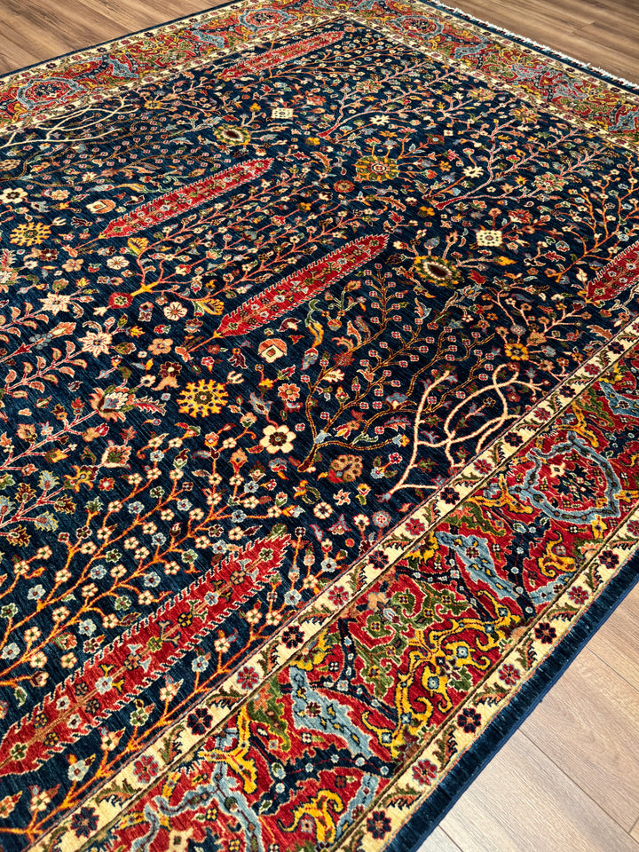 Haris Hayat Ağacı Orijinal El Dokuması Multi Kök Boya Yün Halı 249x314 7.82 Metrekare - 8x10 ft