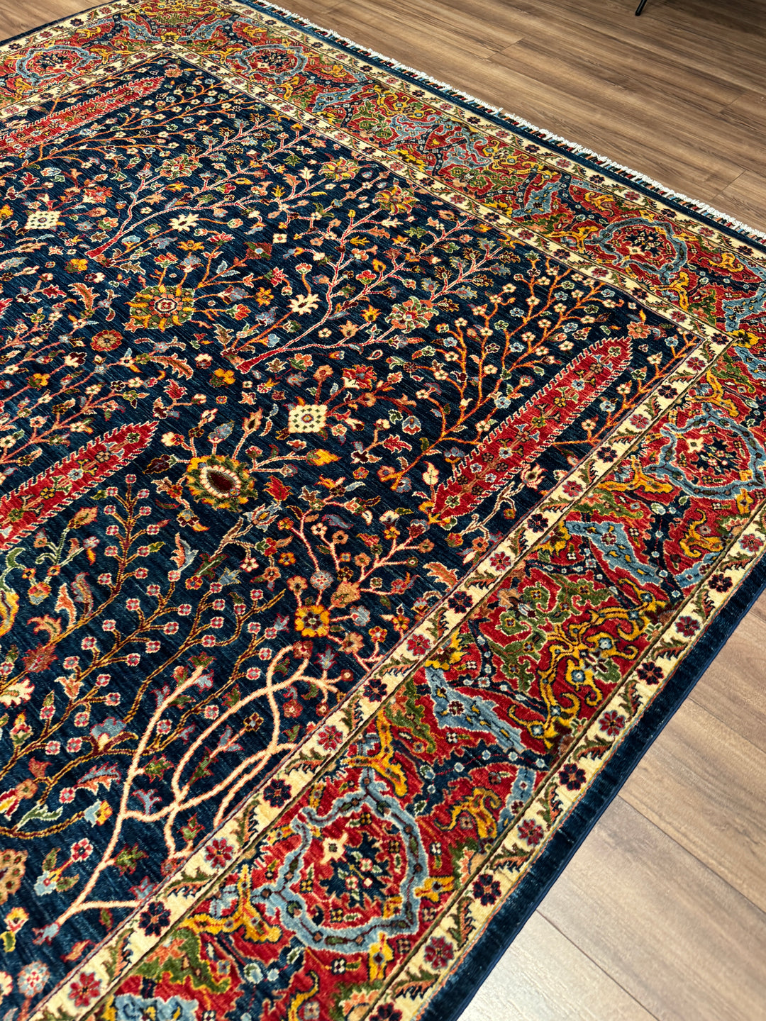 Haris Hayat Ağacı Orijinal El Dokuması Multi Kök Boya Yün Halı 249x314 7.82 Metrekare - 8x10 ft