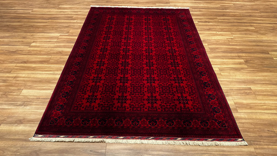 Afghan Carpet Bilcik Original Hand Woven Root Dye Wool 200x293 5.86 Square Meters - 7x10 ft