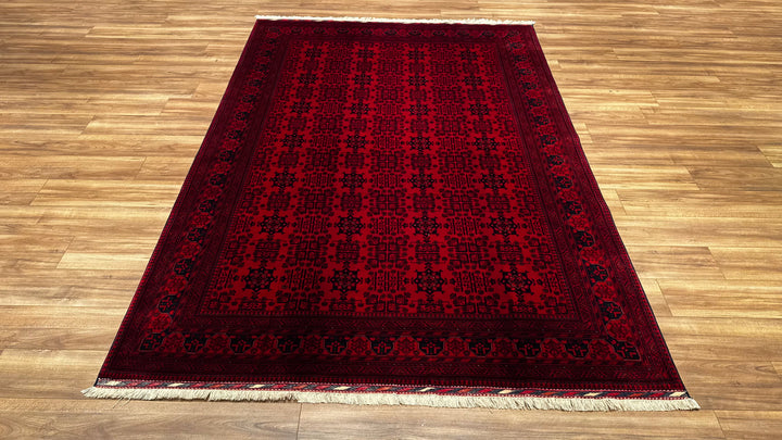 Afghan Carpet Bilcik Original Hand Woven Root Dye Wool 200x293 5.86 Square Meters - 7x10 ft