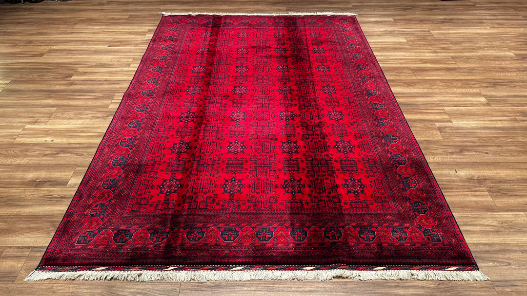 Afghan Carpet Bilcik Original Hand Woven Root Dye Wool 200x293 5.86 Square Meters - 7x10 ft