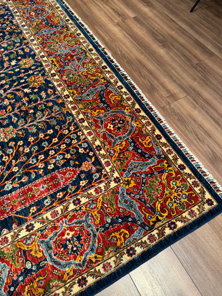 Haris Hayat Ağacı Orijinal El Dokuması Multi Kök Boya Yün Halı 249x314 7.82 Metrekare - 8x10 ft