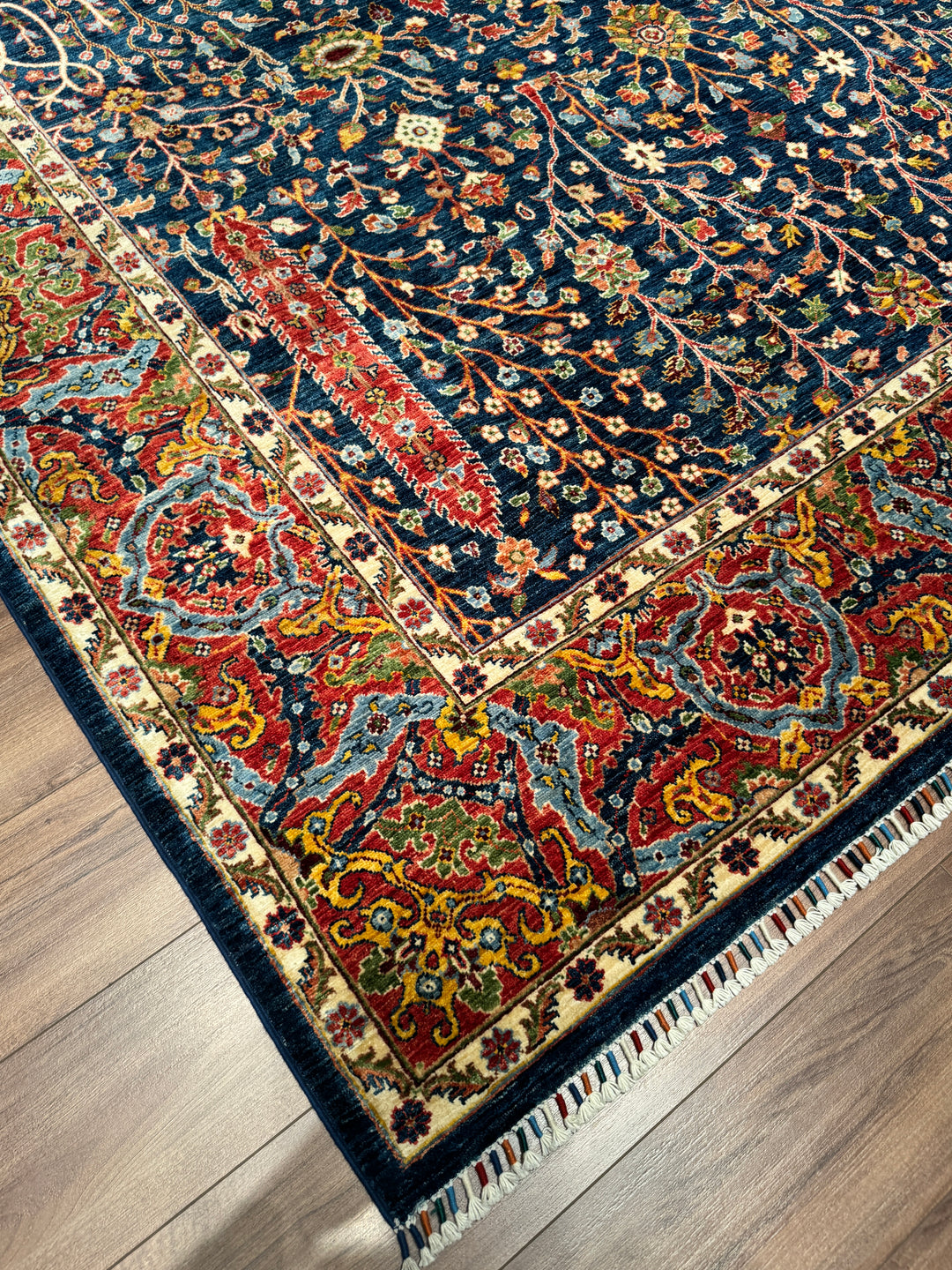 Haris Hayat Ağacı Orijinal El Dokuması Multi Kök Boya Yün Halı 249x314 7.82 Metrekare - 8x10 ft